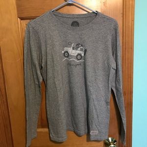 Grey Life is good jeep long sleeve